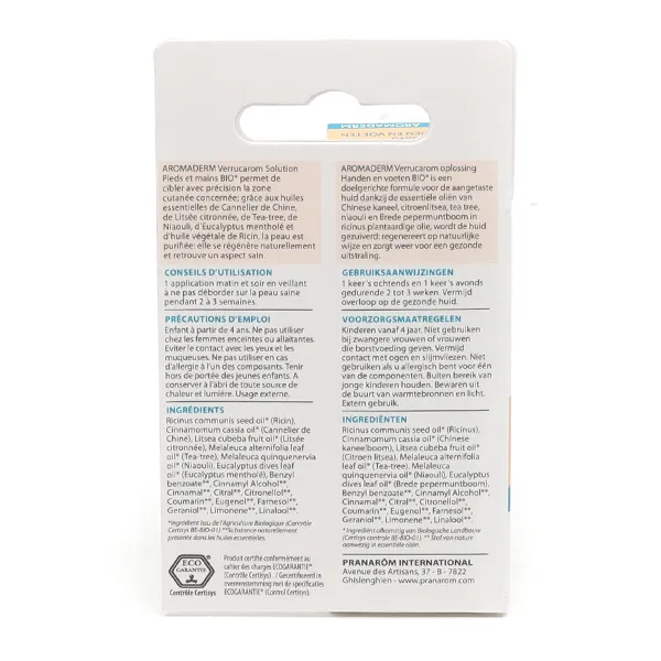 Pranarom Verrucarom Solution pieds et mains Bio