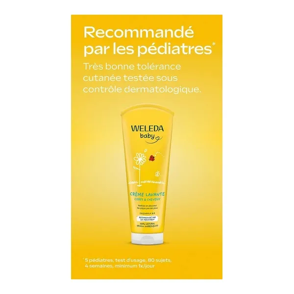 Weleda Bébé crème lavante corps et cheveux Calendula Bio
