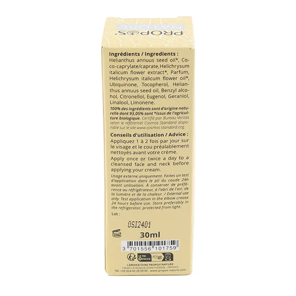 Propos nature Absolu Pur immortelle sérum Bio