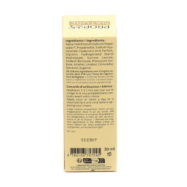 Propos Nature Sérum Pur Immortelle Bio