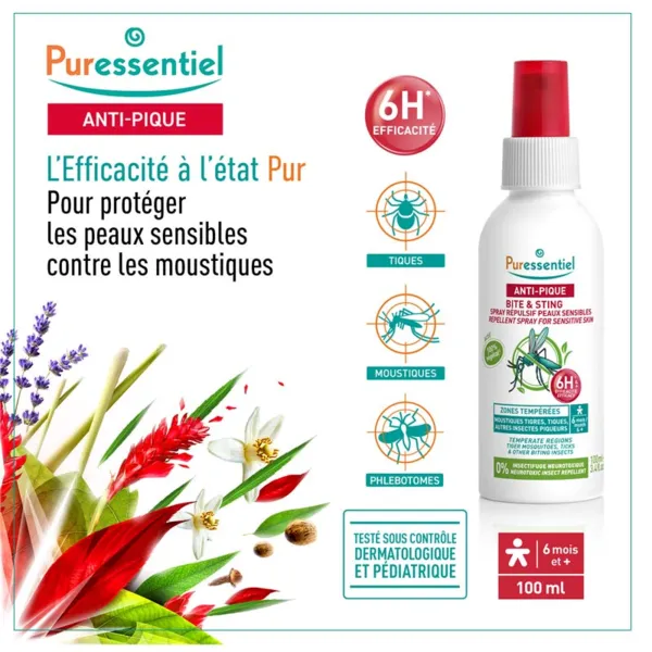 Puressentiel Anti Pique spray répulsif peaux sensibles