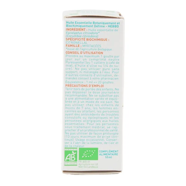 Puressentiel Huile essentielle Eucalyptus citronné Bio