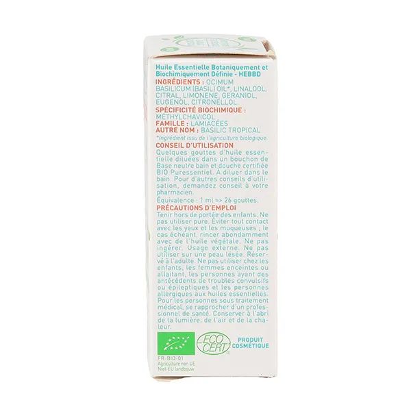 Puressentiel Huile essentielle Basilic exotique Bio