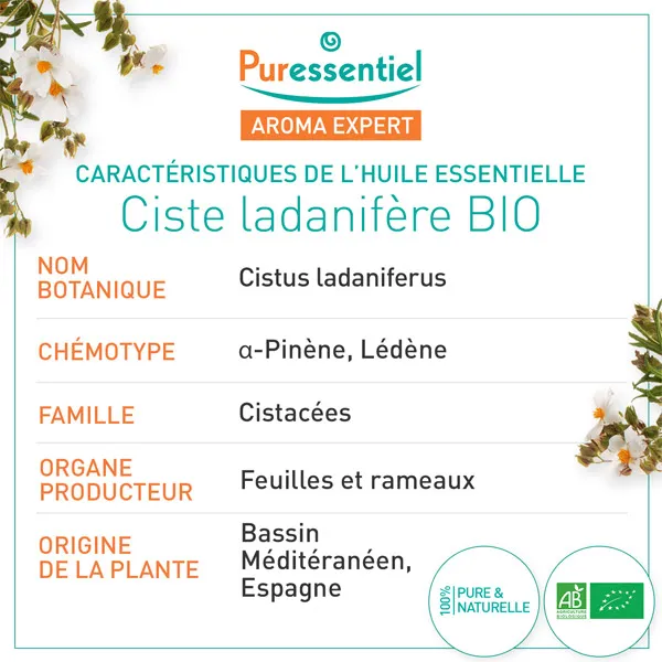 Puressentiel Huile essentielle Ciste Ladanifère Bio