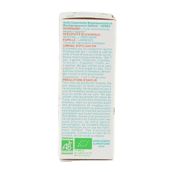 Puressentiel Huile essentielle Menthe poivrée Bio