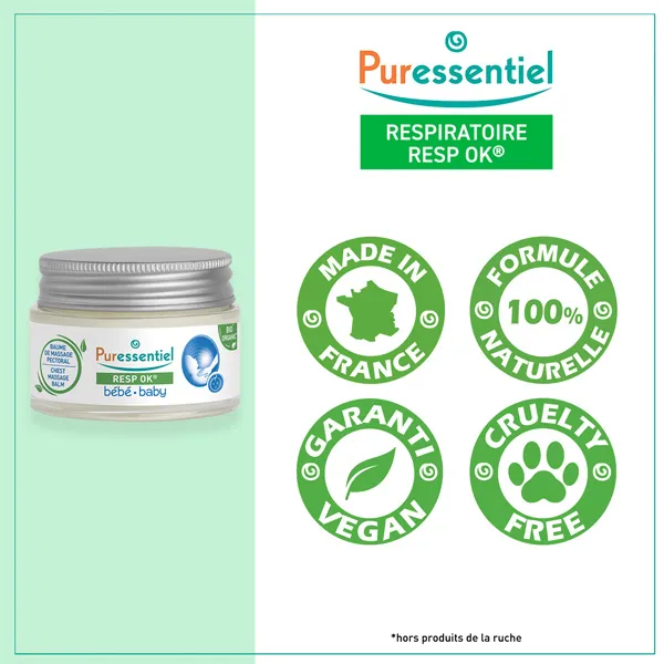 Puressentiel Resp OK baume de massage pectoral Bébé