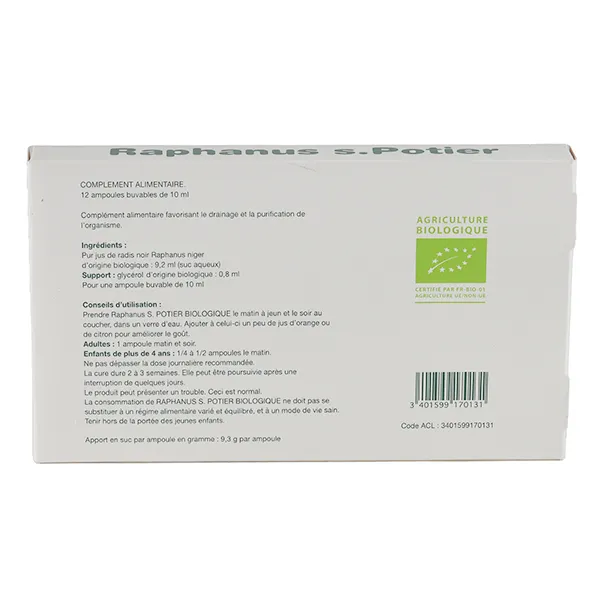 Raphanus S.Potier biologique ampoules