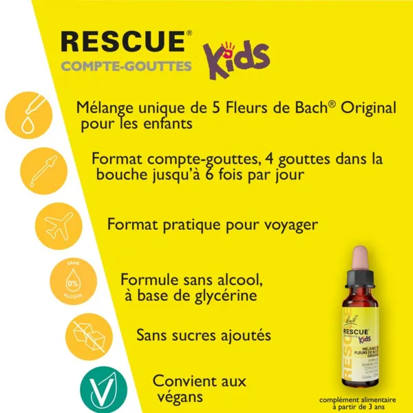 Fleurs de Bach Rescue Kids gouttes buvables