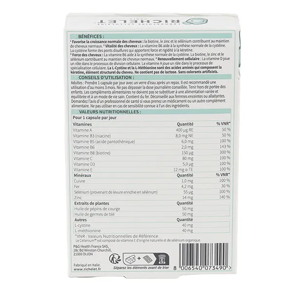 Richelet Force des cheveux capsules