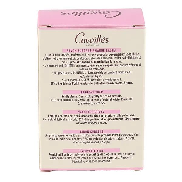 Cavaillès savon surgras amande lactée