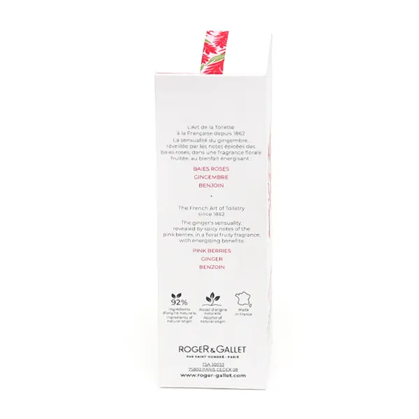Roger et Gallet eau parfumée bienfaisante Gingembre Rouge