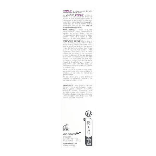 Saforelle lubrifiant