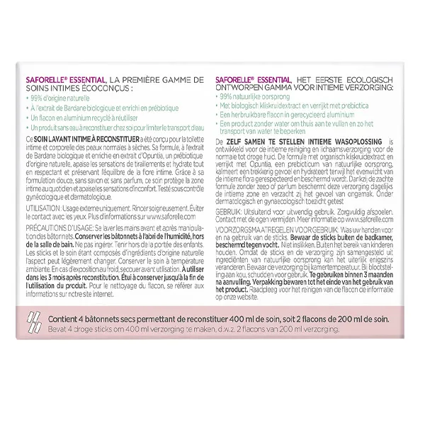 Saforelle Soin lavant intime hydratant bio à reconstituer