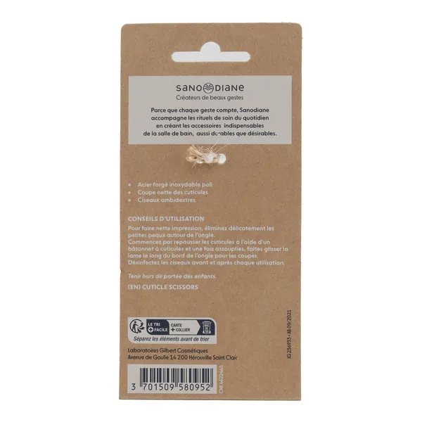 Sanodiane ciseaux à cuticules lames courbes