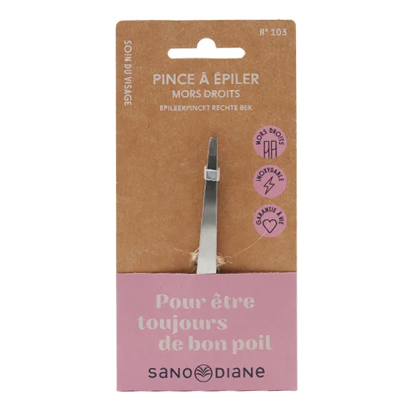 Sanodiane pince à épiler nickelée mors droits