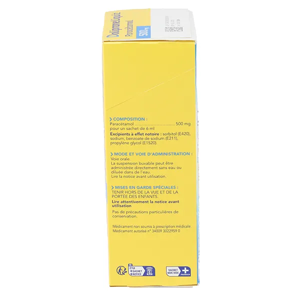 Doliprane Liquiz 500 mg stick sans sucre