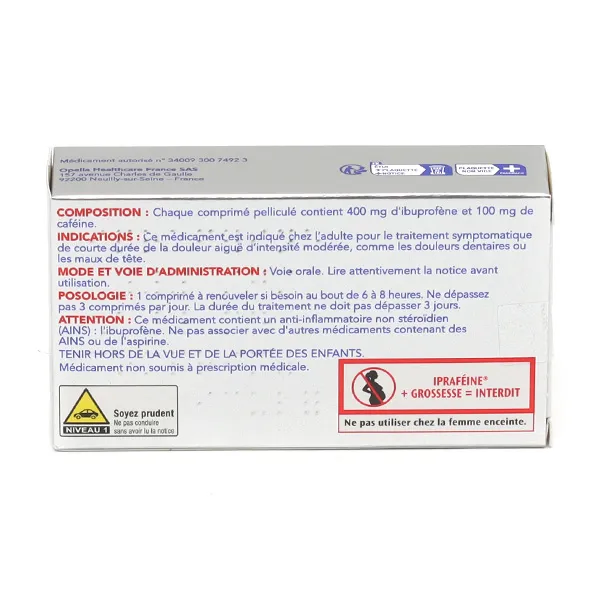 Ipraféine 400 comprimé ibuprofène + caféine