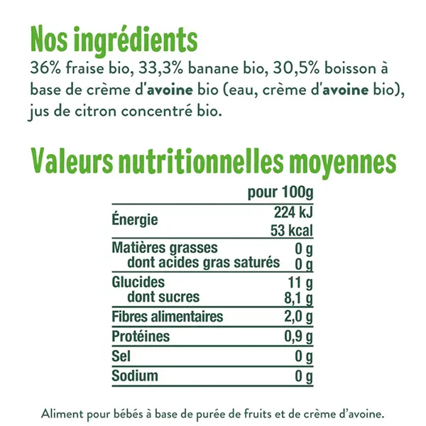Good Goût brassé végétal Fraise Banane Bio