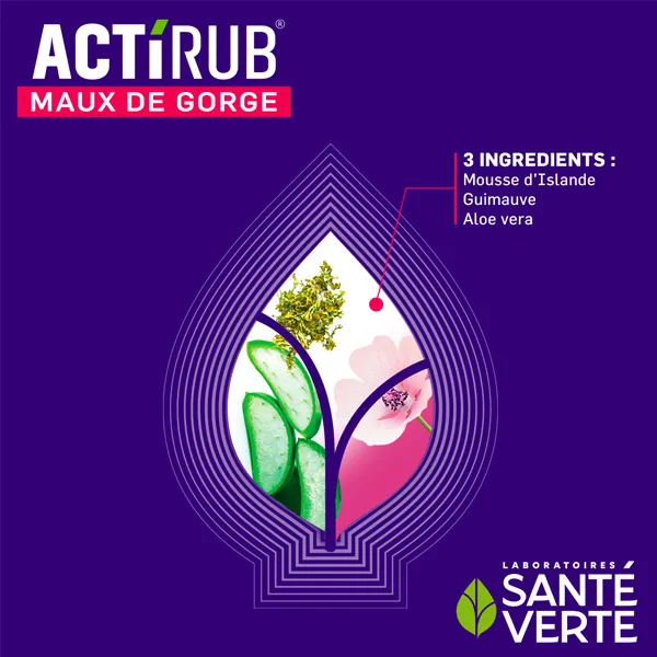 Santé Verte Actirub Maux de gorge pastilles