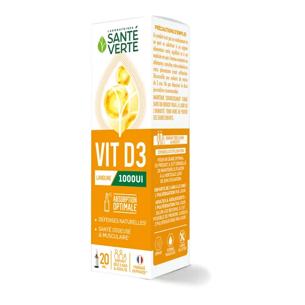 Santé verte Vit D3 1000 UI spray