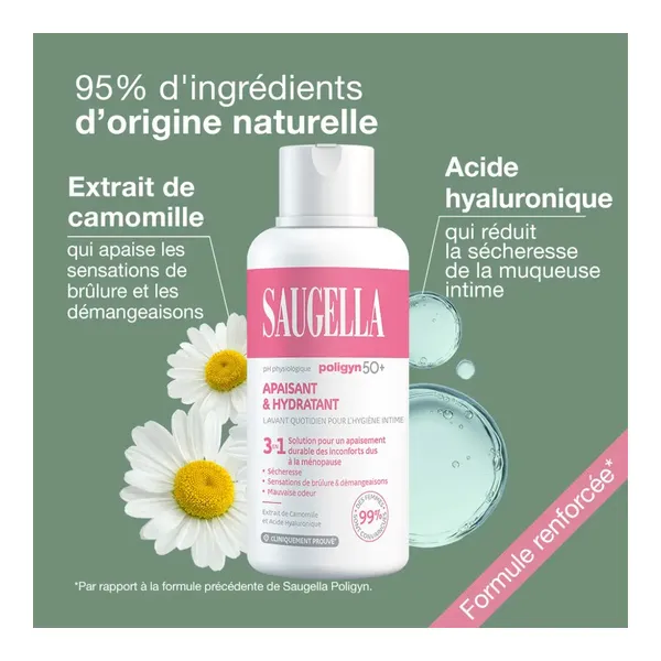 Saugella Poligyn 50+ Soin lavant intime Apaisant et Hydratant