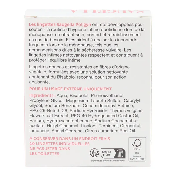 Saugella Poligyn Lingettes intimes sachets individuels