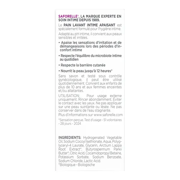 Saforelle Pain lavant intime apaisant