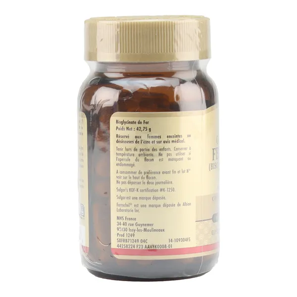 Solgar Gentle Iron Fer doux 25 mg gélules