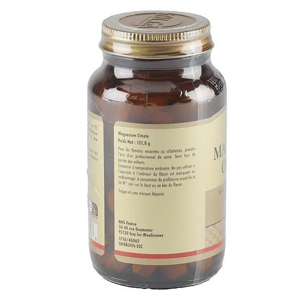 Solgar magnesium citrate comprimés