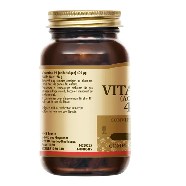 Solgar vitamine B9 400 µg comprimés