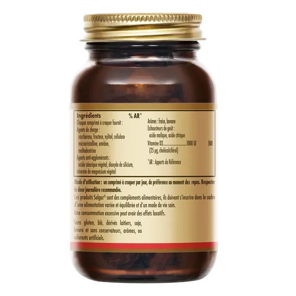 Solgar Vitamine D3 1000 UI comprimés à croquer