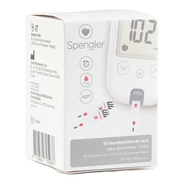 Bandelettes pour lecteur de glycémie Spengler JT100