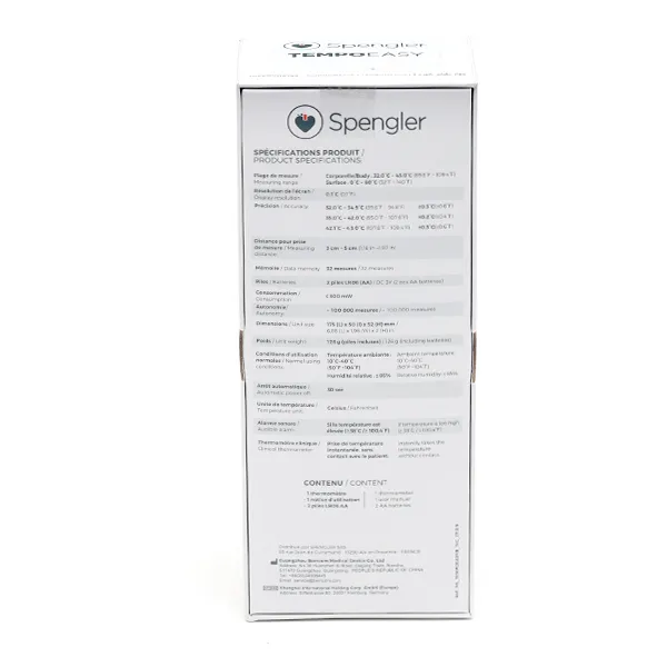 Thermomètre sans contact infrarouge Tempo Easy Spengler