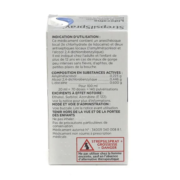 Strepsil Spray lidocaine collutoire