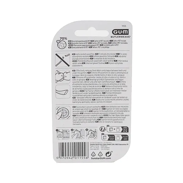 Gum Butlerweave fil dentaire ciré 55 m