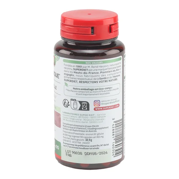 Super Diet Acide hyaluronique + Vitamine C naturelle gélules