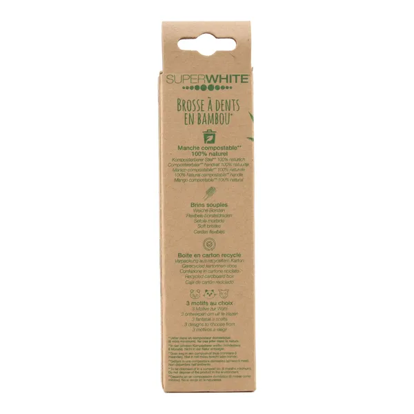 Super White brosse à dents en bambou Junior