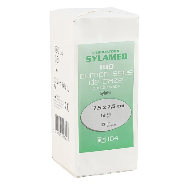 Syla Fil Compresses de gaze non stériles 7,5 x 7,5 cm