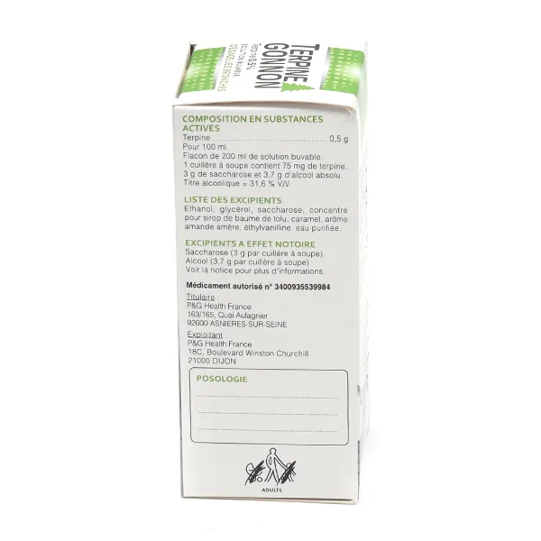 Terpine Gonnon sirop toux grasse