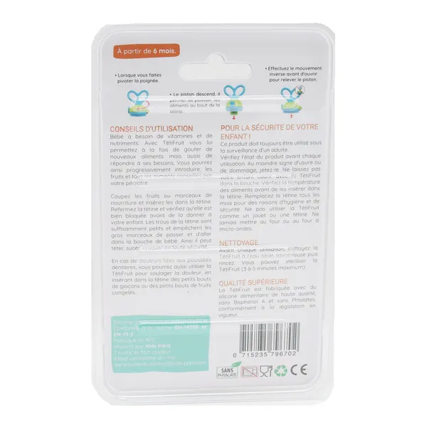 Tétine alimentaire Tétifruit