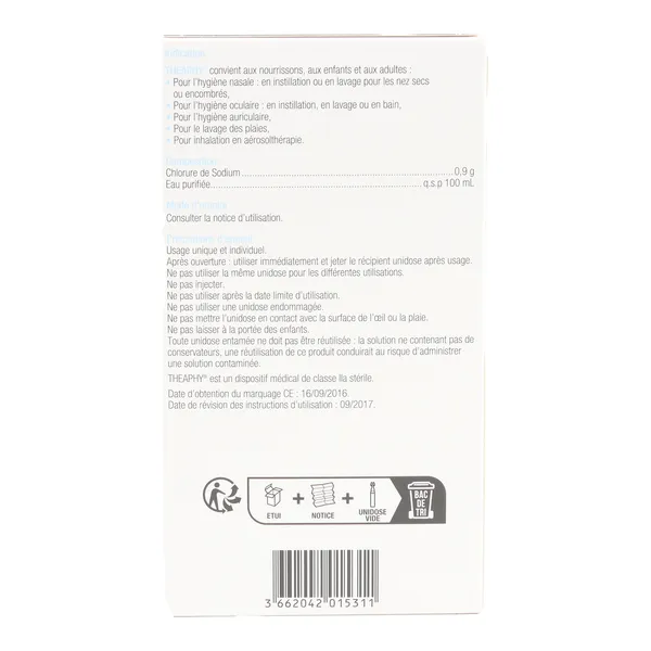 Theaphy Hygiène oculaire solution isotonique stérile unidoses