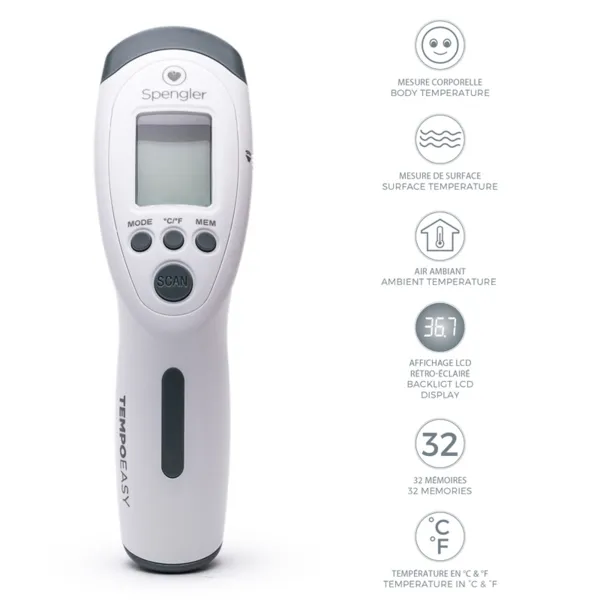 Thermomètre sans contact infrarouge Tempo Easy Spengler