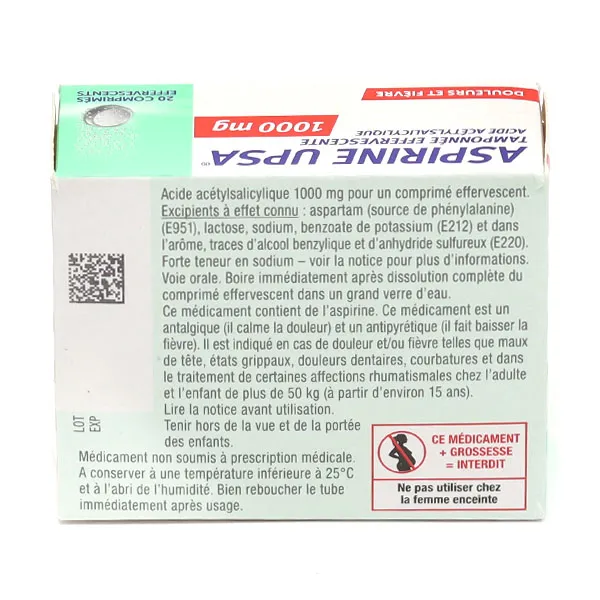 Aspirine UPSA 1000 effervescent