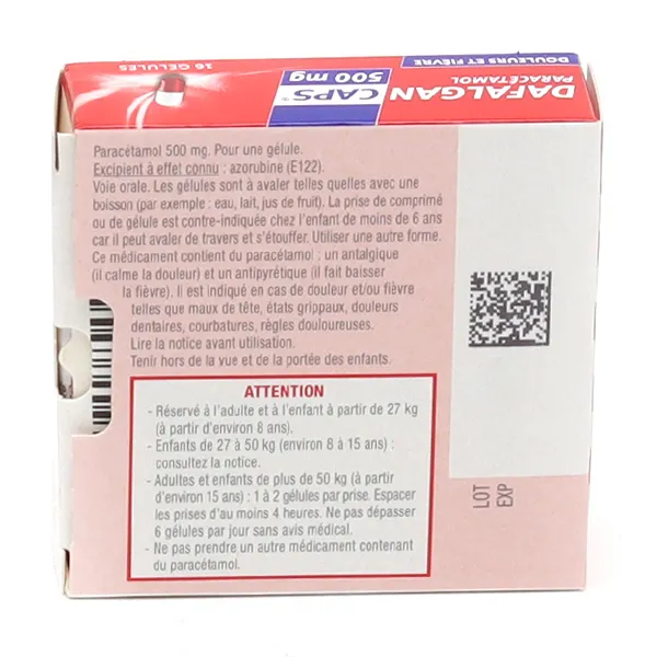 Dafalgan Caps 500 mg gélule