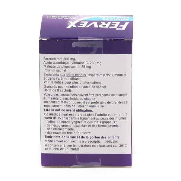 Fervex Adulte sans sucre état grippal sachets