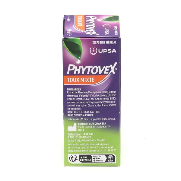 UPSA Phytovex Sirop Toux mixte sans sucre