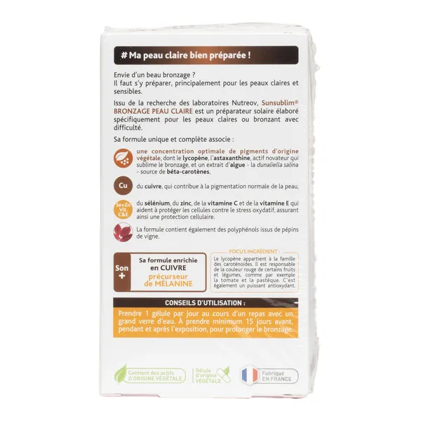 Sunsublim bronzage peau claire