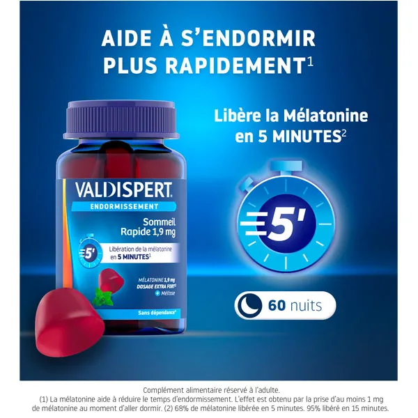 Valdispert Sommeil rapide 1,9 mg gummies