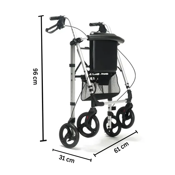 Vermeiren Déambulateur Rollator Ecoplus 4 roues avec panier