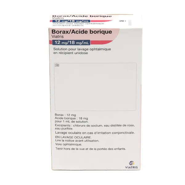Borax Acide borique Viatris unidose pour lavage ophtalmique